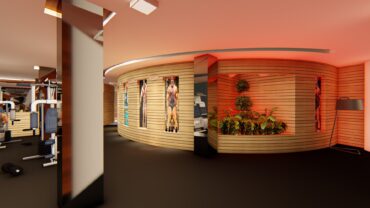 Elegant Interior Design for Gymnasium by LINE Architects